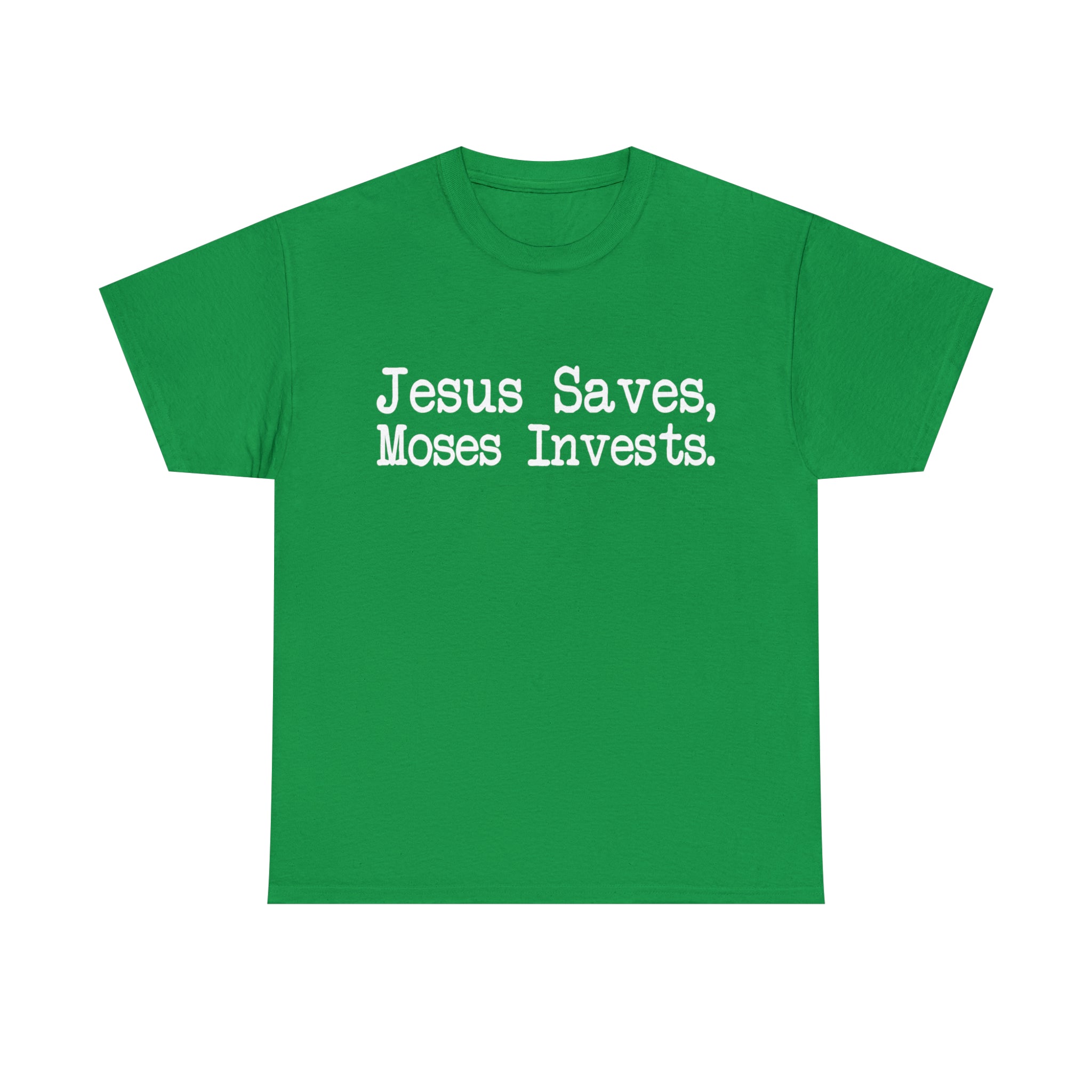 Load image into Gallery viewer, "Jesus Saves, Moses Invests" - Unisex Heavy Cotton Tee