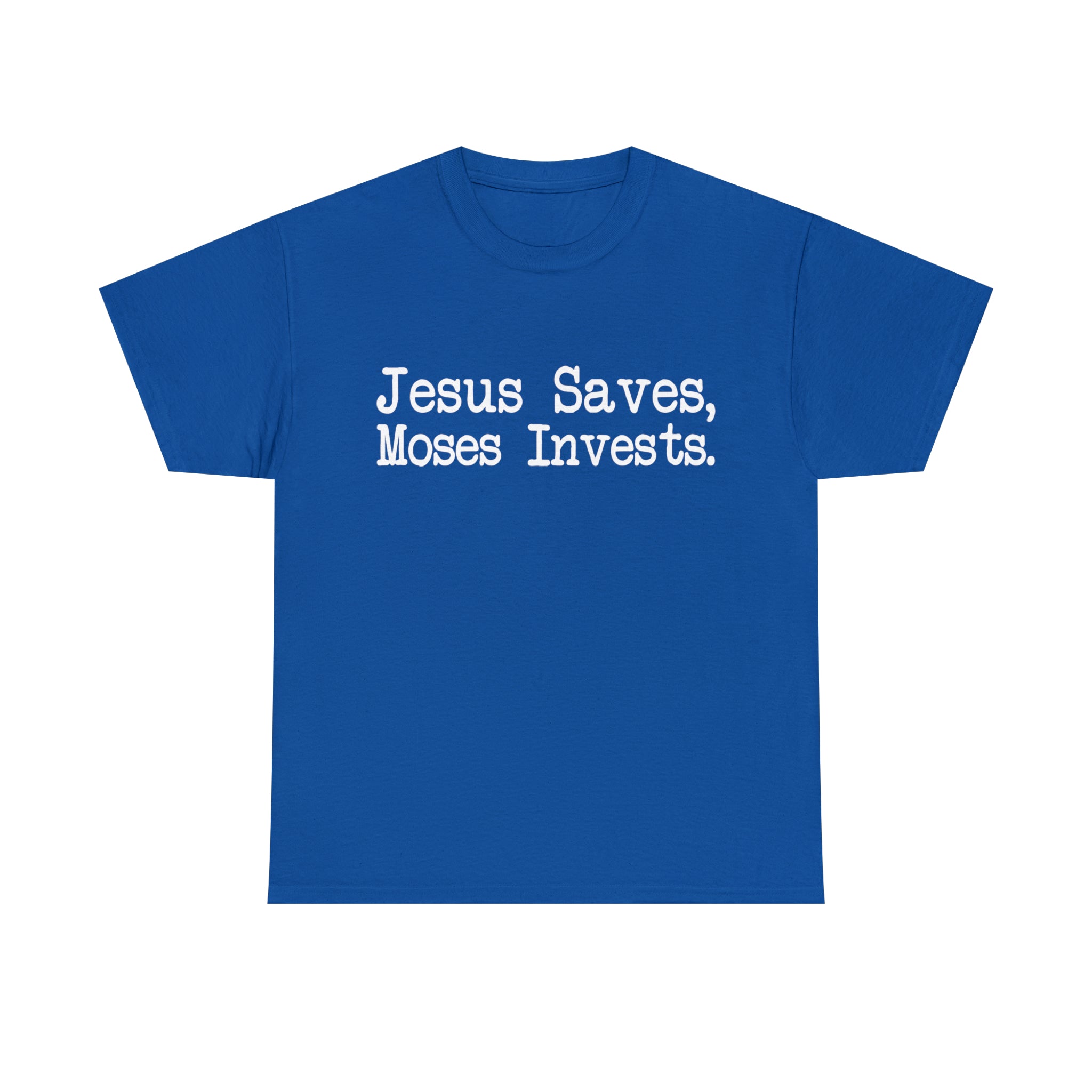 Load image into Gallery viewer, "Jesus Saves, Moses Invests" - Unisex Heavy Cotton Tee