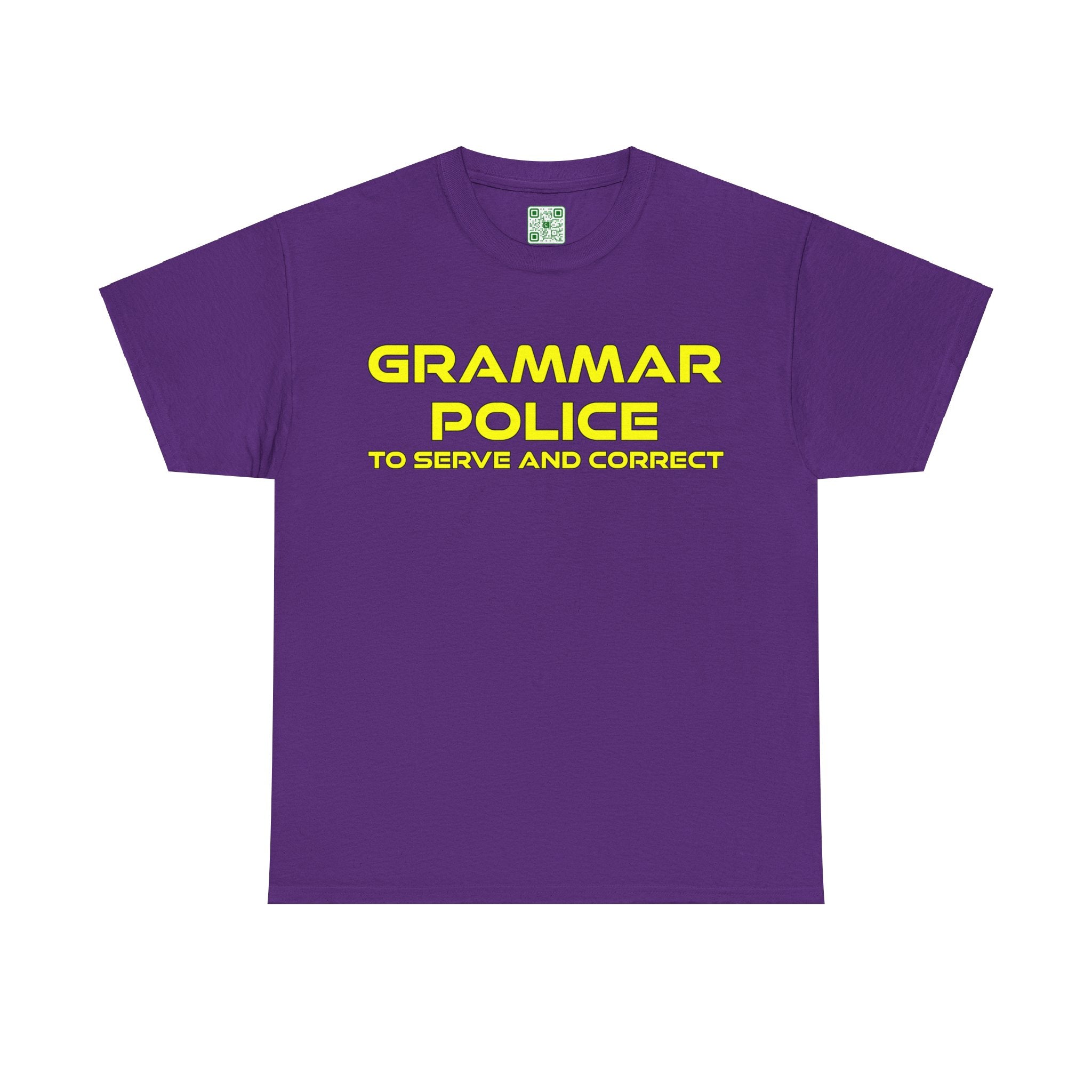 Load image into Gallery viewer, &quot;Grammar Police - To Serve and Correct&quot; - Heavy Cotton Tee
