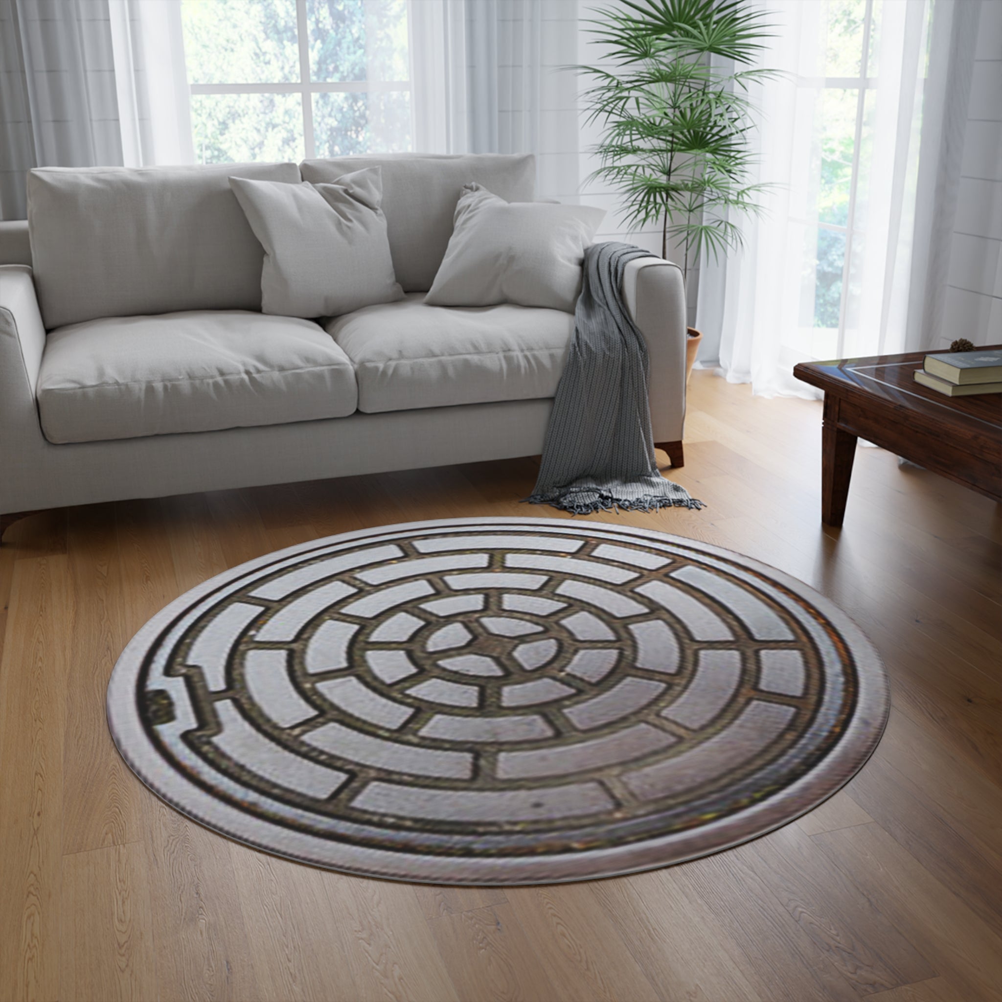 Load image into Gallery viewer, Manhole Cover 60&quot; Diameter Rug
