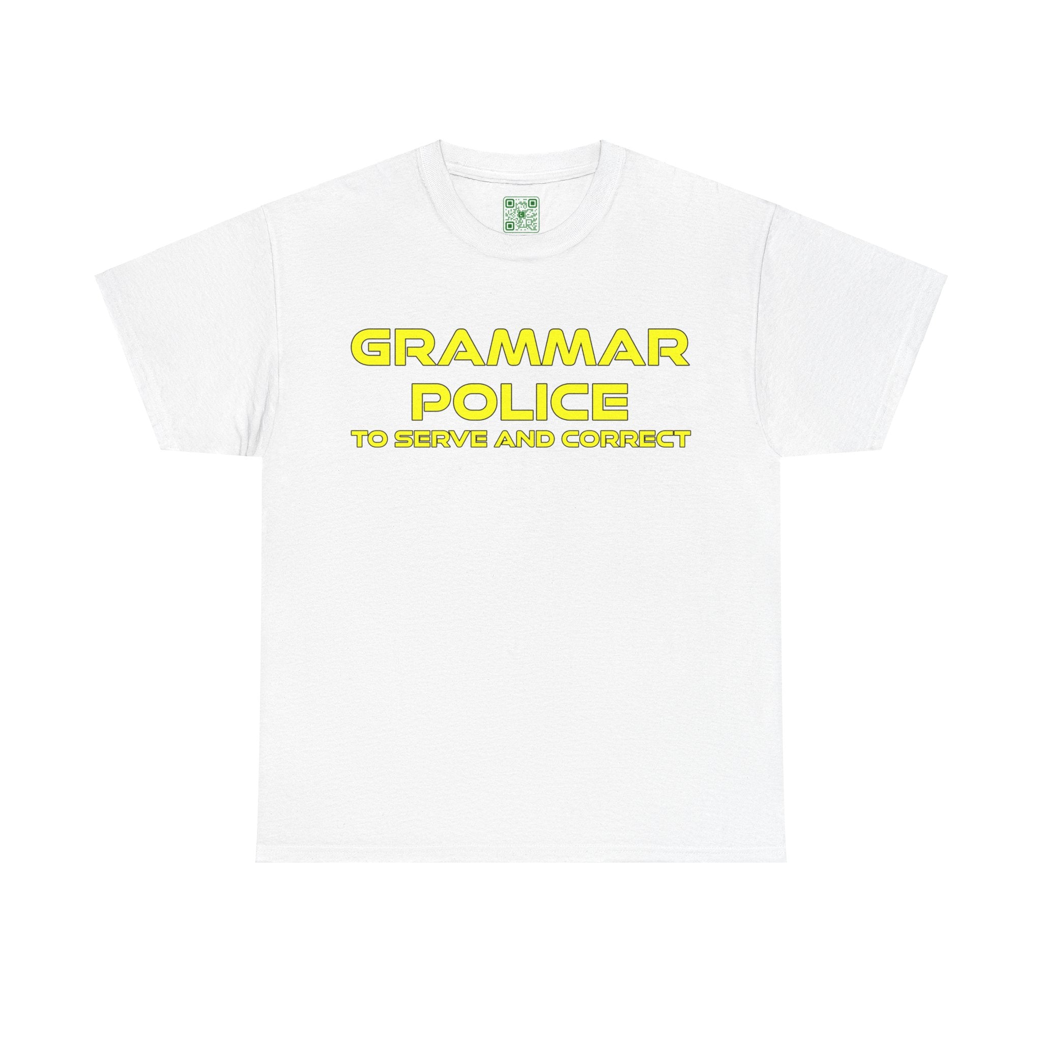 Load image into Gallery viewer, &quot;Grammar Police - To Serve and Correct&quot; - Heavy Cotton Tee
